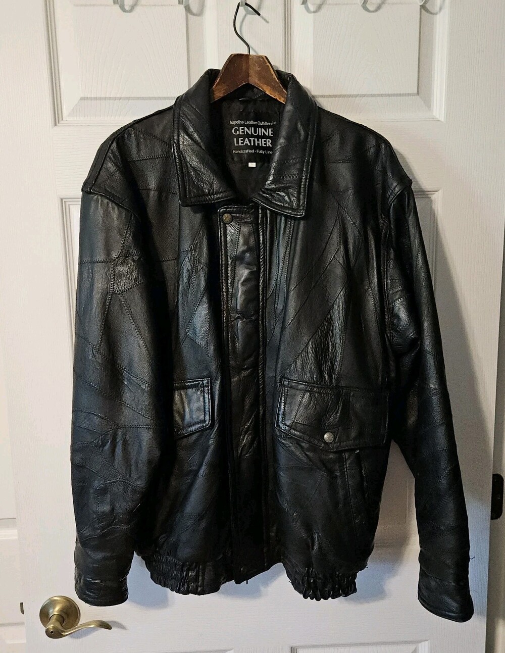 Y2K Unisex Large (48" Chest Area) Vintage Leather Bomber Retro Biker Jacket